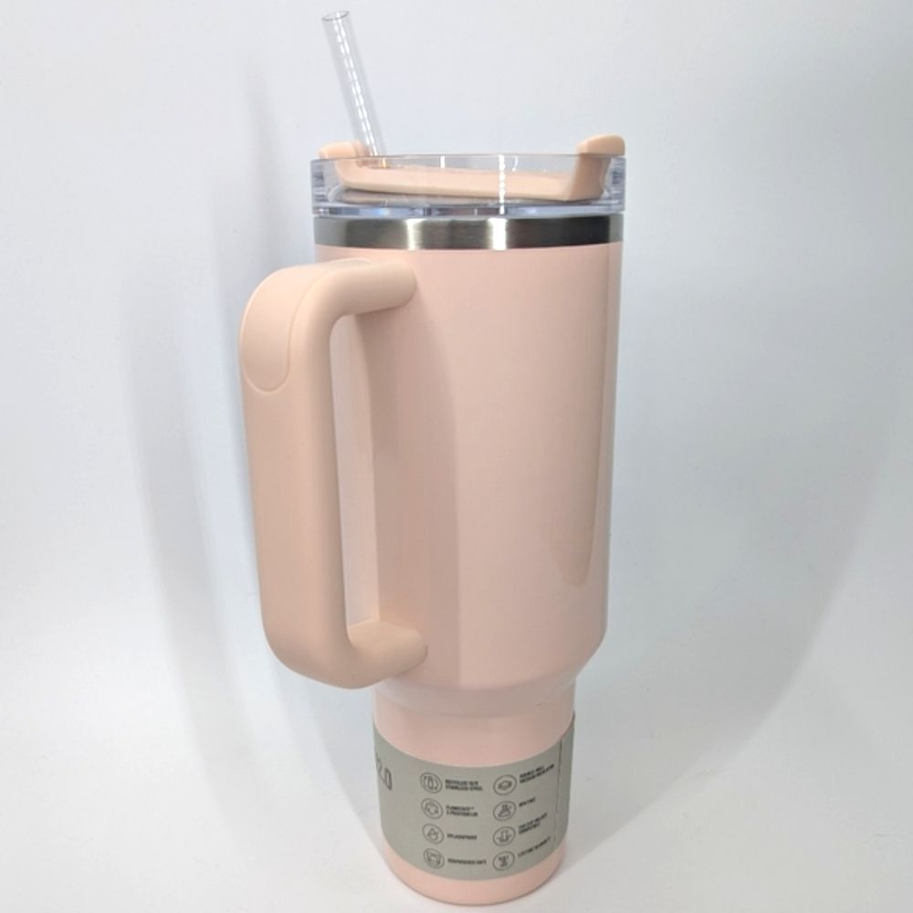 Stanley 40 oz Quencher Tumbler H2.0 Flowstate Glazed Donut Gloss Ballet Pink NWT - Picture 7 of 14